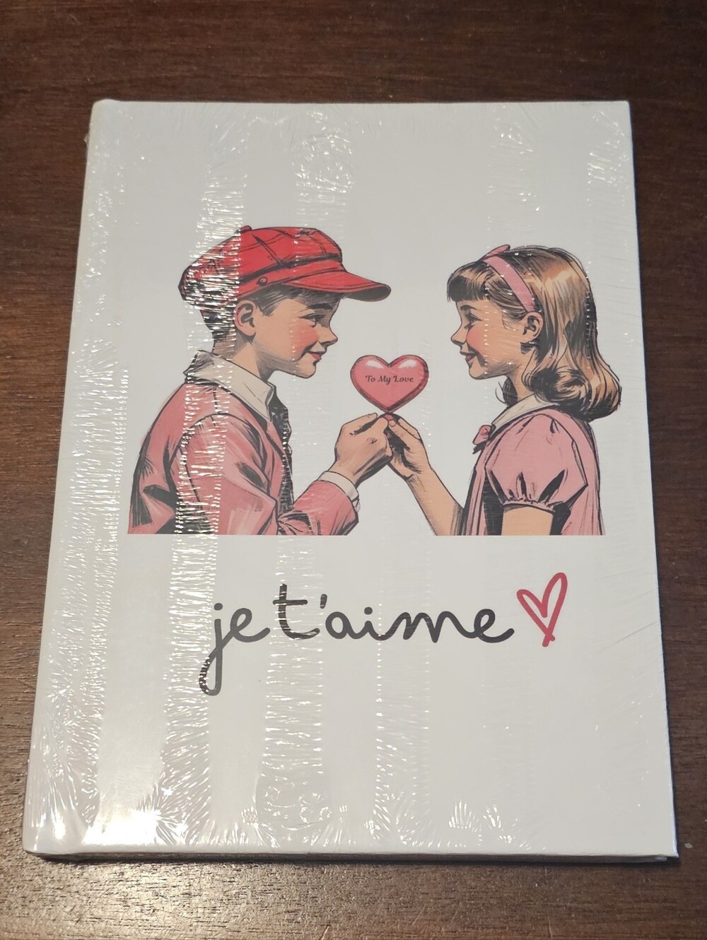 Vintage-Inspired “Je t’aime” Romantic Hardcover Journal – New & Sealed